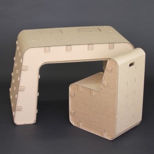 Cardboard Desk and Chair Set